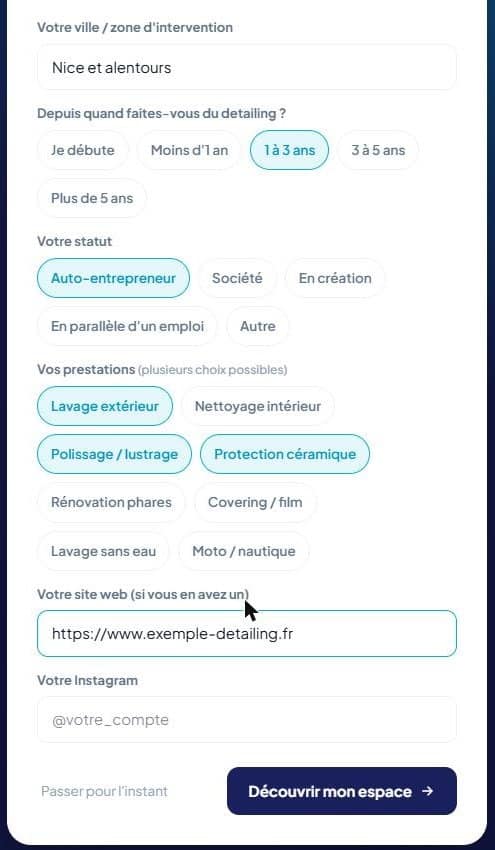 Première connexion à l'outil de gestion d'entreprise auto FD Pilot